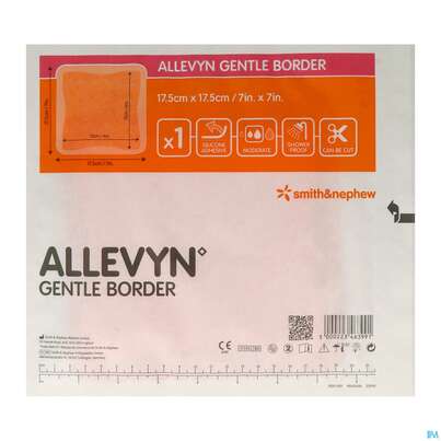 Sie sehen eine Packung Wundauflagen Allevyn Gentle Border Haftend +silikonkleber 17,5x17,5cm 10st, Produktbild: 04 Wundauflagen Allevyn Gentle Border Haftend +silikonkleber 17,5x17,5cm 10st, A-Nr.: 3748093 - 04