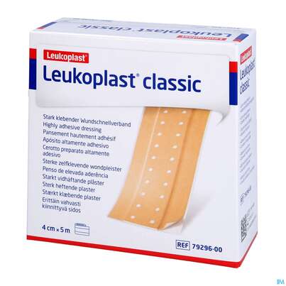 Sie sehen eine Packung Wundpflaster Leukoplast/classic Meterware 5mx 4cm 1st, Produktbild: 02 Wundpflaster Leukoplast/classic Meterware 5mx 4cm 1st, A-Nr.: 4803730 - 02