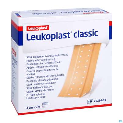 Sie sehen eine Packung Wundpflaster Leukoplast/classic Meterware 5mx 4cm 1st, Produktbild: 03 Wundpflaster Leukoplast/classic Meterware 5mx 4cm 1st, A-Nr.: 4803730 - 03