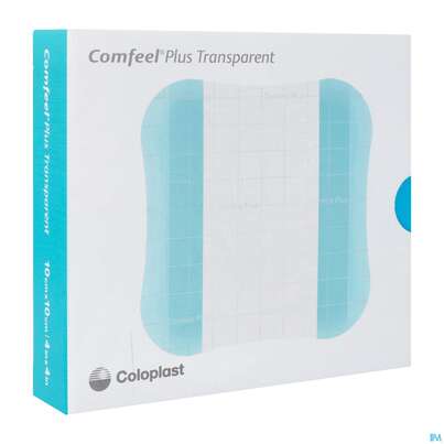 Sie sehen eine Packung Wundverband Comfeel Plus Transparent 10x 10cm -col 3533 10st, Produktbild: 02 Wundverband Comfeel Plus Transparent 10x 10cm -col 3533 10st, A-Nr.: 2835720 - 02