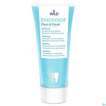 Sie sehen eine Packung Zahnpaste Emoform Pure +fresh 75ml, Produktbild: 01 Zahnpaste Emoform Pure +fresh 75ml, A-Nr.: 5564598 - 01