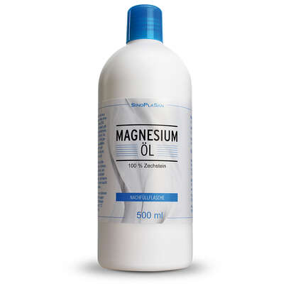 Sie sehen eine Packung Magnesium-Öl 500 ml Nachfüllflasche, Produktbild: 01 Magnesium-Öl 500 ml Nachfüllflasche, A-Nr.: 4540294 - 01