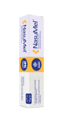 Sie sehen eine Packung NasuMel Nasenwundsalbe, Produktbild: 01 NasuMel Nasenwundsalbe, A-Nr.: 3282080 - 01