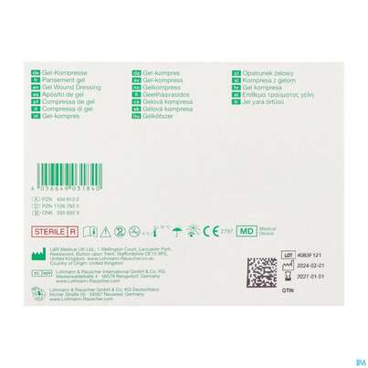 Sie sehen eine Packung Suprasorb Steril G Gel-kompresse 5x 6,5cm 5st, Produktbild: 03 Suprasorb Steril G Gel-kompresse 5x 6,5cm 5st, A-Nr.: 4346132 - 03