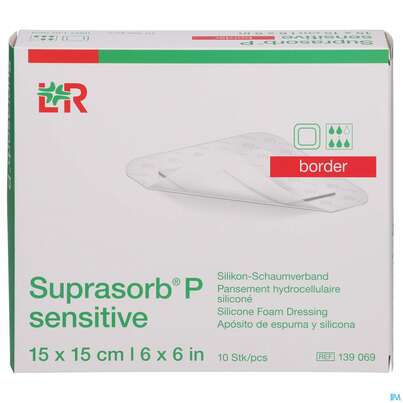 Sie sehen eine Packung Suprasorb/p Sen B 15x15cm 10st, Produktbild: 01 Suprasorb/p Sen B 15x15cm 10st, A-Nr.: 5136106 - 01