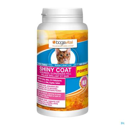 Sie sehen eine Packung Veterinaerprodukte Bogavital Shiny Coat Katze Forte 84g, Produktbild: 01 Veterinaerprodukte Bogavital Shiny Coat Katze Forte 84g, A-Nr.: 4610913 - 01