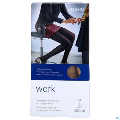 Sie sehen eine Packung Stuetzstruempfe Belsana/work Ag Schenkel Gr M Make-up 2st, Produktbild: 01 Stuetzstruempfe Belsana/work Ag Schenkel Gr M Make-up 2st, A-Nr.: 5233588 - 01