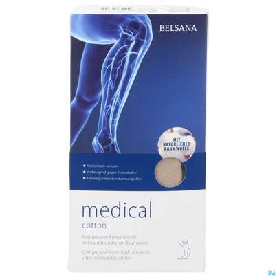 Sie sehen eine Packung Stuetzstruempfe Belsana/medical Cotton Ad Knie Gr L3 42-44 Beige 2st, Produktbild: 01 Stuetzstruempfe Belsana/medical Cotton Ad Knie Gr L3 42-44 Beige 2st, A-Nr.: 5223791 - 01