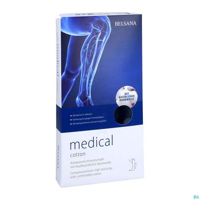 Sie sehen eine Packung Stuetzstruempfe Belsana/medical Cotton Ad Knie Gr M2 39-41 Marine 2st, Produktbild: 03 Stuetzstruempfe Belsana/medical Cotton Ad Knie Gr M2 39-41 Marine 2st, A-Nr.: 5223331 - 03