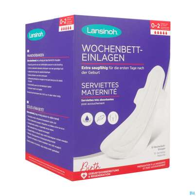 Sie sehen eine Packung Lansinoh Wochenbetteinlagen 0-2 Wochen L 10st, Produktbild: 06 Lansinoh Wochenbetteinlagen 0-2 Wochen L 10st, A-Nr.: 5758664 - 06
