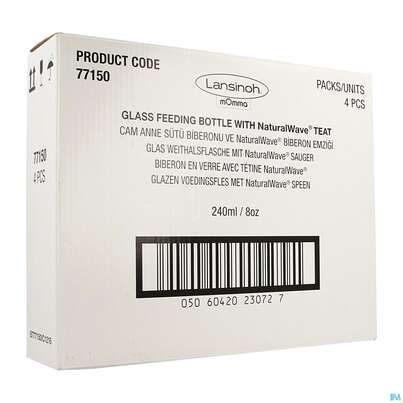 Saugflaschen -lansinoh Weithals Natural Wave 240ml Glas Med Flow Sauge 1st, A-Nr.: 4737861 - 03