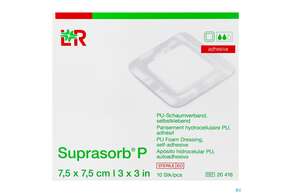 Schaumverband Pu-suprasorb Steril P Selbstklebend 7,5x 7,5cm 10st, A-Nr.: 2575503 - 01