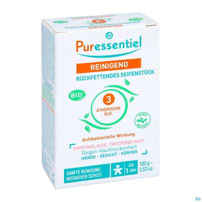 Sie sehen eine Packung Seifen Puressentiel Reinigend Rueckfettend 100g, Produktbild: 02 Seifen Puressentiel Reinigend Rueckfettend 100g, A-Nr.: 5608427 - 02