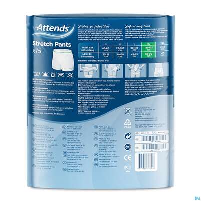 Sie sehen eine Packung Inkontinenz Attends Stretch Pants Netzhosen Xxxl 15st, Produktbild: 05 Inkontinenz Attends Stretch Pants Netzhosen Xxxl 15st, A-Nr.: 5066854 - 05