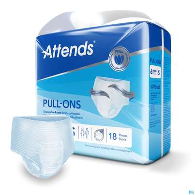 Sie sehen eine Packung Inkontinenz Attends/pull-ons Pants/einmalhosen 6 Small 72st, Produktbild: 04 Inkontinenz Attends/pull-ons Pants/einmalhosen 6 Small 72st, A-Nr.: 5603789 - 04