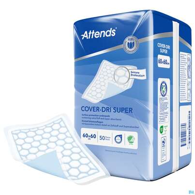 Sie sehen eine Packung Krankenunterlagen Attends Cover Dri Super 60x 60cm 200st, Produktbild: 07 Krankenunterlagen Attends Cover Dri Super 60x 60cm 200st, A-Nr.: 3887529 - 07