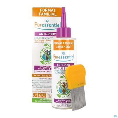 Anti-laeuse Puressentiel Behandlungslotion +kamm 200ml, A-Nr.: 5716683 - 03