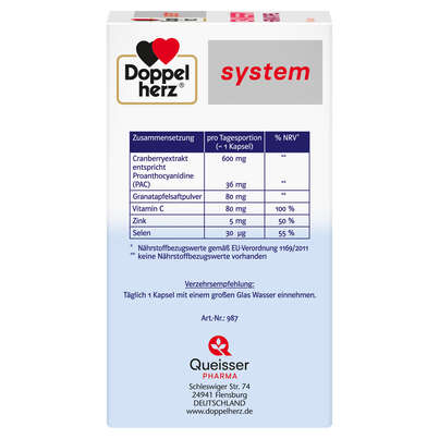 Doppelherz system CRANBERRY + GRANATAPFEL, A-Nr.: 5679404 - 04