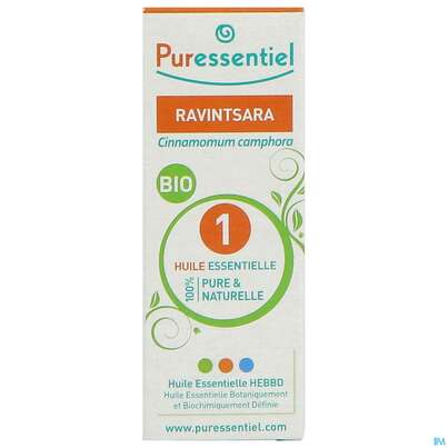 Sie sehen eine Packung Aetherische Oele Puressentiel/bio Ravintsara 5ml, Produktbild: 03 Aetherische Oele Puressentiel/bio Ravintsara 5ml, A-Nr.: 4934107 - 03