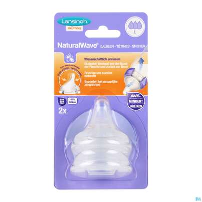 Sauger Lansinoh Natural Natuerl.saugmuster Wave Fast Flow Gr L 2st, A-Nr.: 4093205 - 03