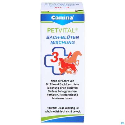 Veterinaerprodukte Petvital Bachbluetenmischung Nr 3 Aggression 10g, A-Nr.: 3202951 - 01
