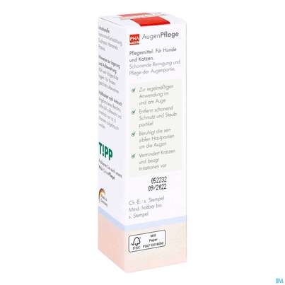 Sie sehen eine Packung Veterinaerprodukte Pha Augenpflege Hund +katze Lösung 20ml, Produktbild: 03 Veterinaerprodukte Pha Augenpflege Hund +katze Lösung 20ml, A-Nr.: 4996798 - 03