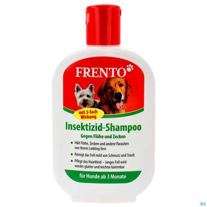 Sie sehen eine Packung Veterinaerprodukte Shampoon Frento Insektizid F Hund 200ml, Produktbild: 01 Veterinaerprodukte Shampoon Frento Insektizid F Hund 200ml, A-Nr.: 0724413 - 01