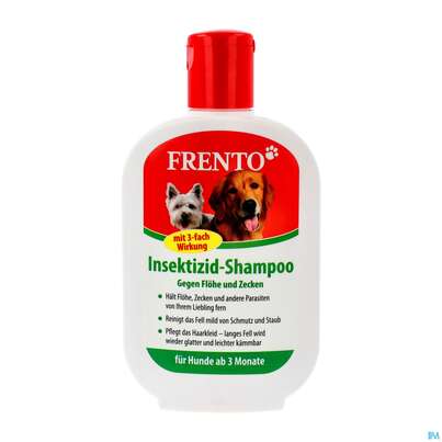 Sie sehen eine Packung Veterinaerprodukte Shampoon Frento Insektizid F Hund 200ml, Produktbild: 02 Veterinaerprodukte Shampoon Frento Insektizid F Hund 200ml, A-Nr.: 0724413 - 02