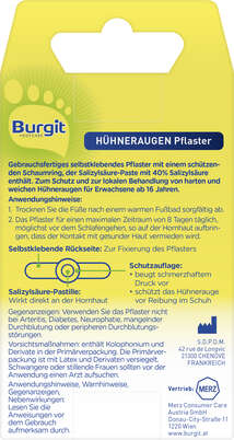Sie sehen eine Packung Burgit Hühneraugen Pflaster 6 Stk., Produktbild: 03 Burgit Hühneraugen Pflaster 6 Stk., A-Nr.: 5005574 - 03