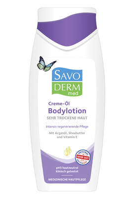 Sie sehen eine Packung SAVODERM MED Creme Öl Bodylotion, Produktbild: 01 SAVODERM MED Creme Öl Bodylotion, A-Nr.: 4448513 - 01