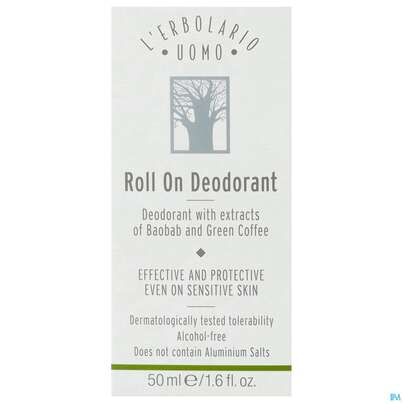 Sie sehen eine Packung L Erbolario Deo/roll On Alkoholfrei Uomo 062.6 50ml, Produktbild: 01 L Erbolario Deo/roll On Alkoholfrei Uomo 062.6 50ml, A-Nr.: 4121350 - 01