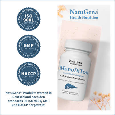 Sie sehen eine Packung NatuGena MonoDiTox Kapseln, Produktbild: 03 NatuGena MonoDiTox Kapseln, A-Nr.: 5178300 - 03