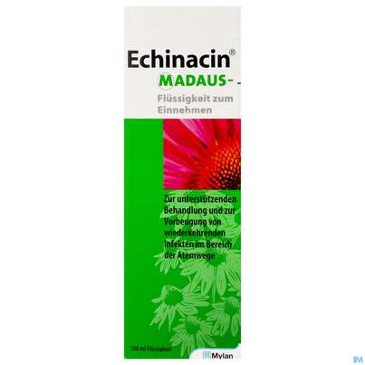Sie sehen eine Packung Echinacin-madaus Flüssigkeit z Einnehmen 100ml, Produktbild: 01 Echinacin-madaus Flüssigkeit z Einnehmen 100ml, A-Nr.: 1287819 - 01