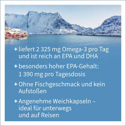 Sie sehen eine Packung Omega-3 Kapseln Fischöl Weichkapseln, Produktbild: 02 Omega-3 Kapseln Fischöl Weichkapseln, A-Nr.: 5901305 - 02