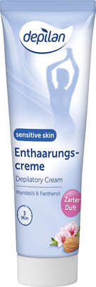 Sie sehen eine Packung Depilan Enthaarungscreme sensitiv skin 100ml, Produktbild: 02 Depilan Enthaarungscreme sensitiv skin 100ml, A-Nr.: 4555781 - 02