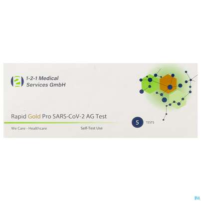 Diagnostika U.zubehoer Sars/covid 19 Schnelltest Selbsttest Rapid Gold Pro 5st, A-Nr.: 5685416 - 01
