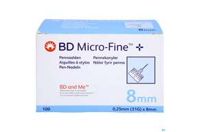 Injektionsspritzen U.zubeh. Bd Microfine Pen Nadel 8mmx 0,25mm 100st, A-Nr.: 5197415 - 01