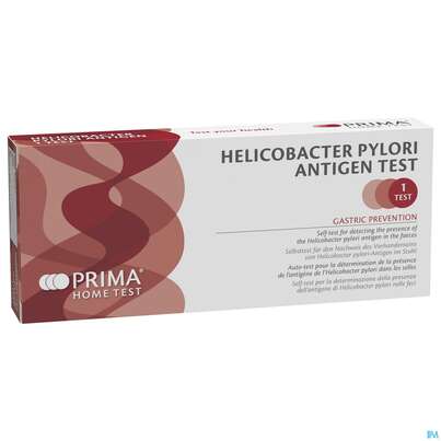 Sie sehen eine Packung Diagnostika U.zubehoer Prima Helicobacter Pylori Antigen Test 1st, Produktbild: 02 Diagnostika U.zubehoer Prima Helicobacter Pylori Antigen Test 1st, A-Nr.: 5771653 - 02