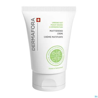 Sie sehen eine Packung Dermafora Unreine Haut Mattierende Creme Lsf20 50ml, Produktbild: 01 Dermafora Unreine Haut Mattierende Creme Lsf20 50ml, A-Nr.: 5561223 - 01