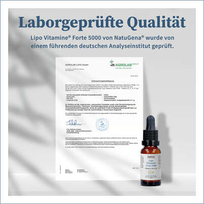 Sie sehen eine Packung NatuGena LipoVitamine Forte 5000 Tropfen, Produktbild: 07 NatuGena LipoVitamine Forte 5000 Tropfen, A-Nr.: 5178257 - 07