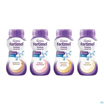 Sie sehen eine Packung Fortimel/protein 200ml 2kcal Sortiert 24st, Produktbild: 01 Fortimel/protein 200ml 2kcal Sortiert 24st, A-Nr.: 5837636 - 01