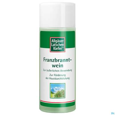 Sie sehen eine Packung Franzbranntwein Allgaeuer Latschenkiefer 250ml, Produktbild: 02 Franzbranntwein Allgaeuer Latschenkiefer 250ml, A-Nr.: 0864491 - 02