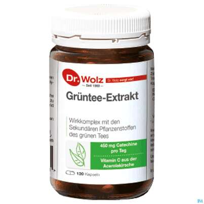 Sie sehen eine Packung Gruentee Extrakt Kapseln Dr.wolz Nr 60550 120st, Produktbild: 02 Gruentee Extrakt Kapseln Dr.wolz Nr 60550 120st, A-Nr.: 4296977 - 02