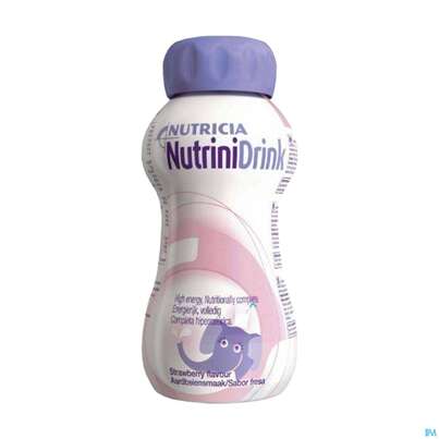 Sie sehen eine Packung Nutrini/drink Flasche 200ml Erdbeer 24st, Produktbild: 01 Nutrini/drink Flasche 200ml Erdbeer 24st, A-Nr.: 5565422 - 01