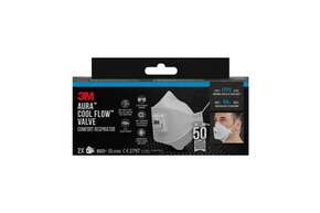 3M™ Aura™ Maske für Hand- und Maschinenschleifen 9322+, FFP2, mit Ventil, 2 pro Packung, A-Nr.: 5646882 - 01
