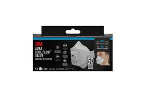 3M™ Aura™ Comfort Cool Flow™ Partikelmaske 9322+, FFP2, mit Ventil, 5er-Packung, A-Nr.: 5920171 - 01