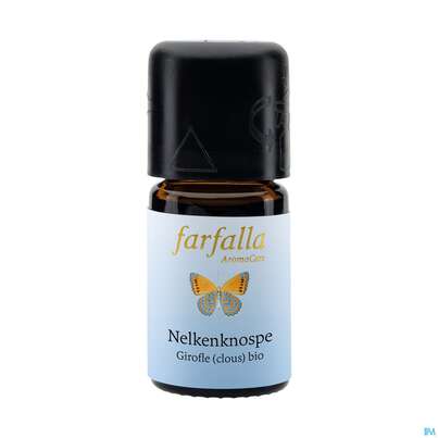 Sie sehen eine Packung Aetherische Oele Farfalla Bio Grand Cru Nelkenknospe 5ml, Produktbild: 01 Aetherische Oele Farfalla Bio Grand Cru Nelkenknospe 5ml, A-Nr.: 4866067 - 01