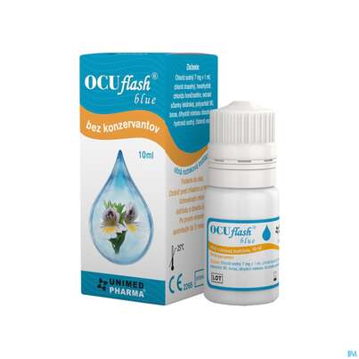 Sie sehen eine Packung Augentropfen Ocuflash/blue O.konservierungsstoffe +euphrasia Officinalis 10ml, Produktbild: 01 Augentropfen Ocuflash/blue O.konservierungsstoffe +euphrasia Officinalis 10ml, A-Nr.: 4306262 - 01
