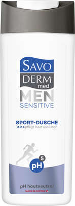 Sie sehen eine Packung Men Sensitive Sport Dusche 2 in 1 für Haut und Haar, Produktbild: 01 Men Sensitive Sport Dusche 2 in 1 für Haut und Haar, A-Nr.: 5074322 - 01