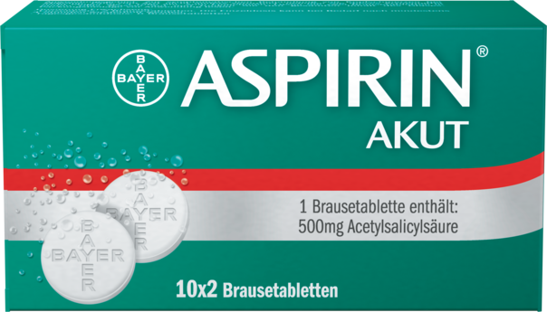 Sie sehen eine Packung Aspirin® Akut - Brausetabletten, Produktbild: 01 Aspirin® Akut - Brausetabletten, A-Nr.: 5529314 - 01
